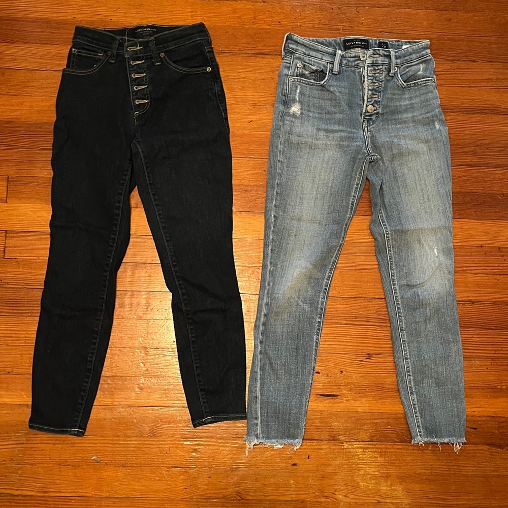 Lucky Brand High Rise Skinny Jeans - Black and Blue
